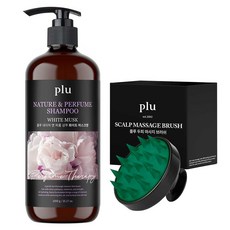 plu 香氛洗髮精 白麝香+頭皮按摩刷, 1000克, 1套