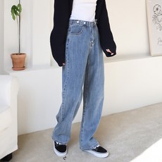 SUBI.JEANS 女款鈕扣丹寧寬版牛仔褲 SP18