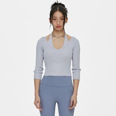 mulawear 女款V型針織襯墊長袖T恤 AWSDBR026