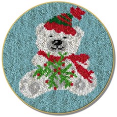 알로데 푹신한 라운드 카페트 DIY 스킬 자수 세트 중국어버전, NO 05(흰색인쇄메쉬), 1세트