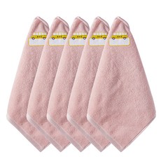 30支棉交通工具刺繡掛耳毛巾, 5個, 粉紅色的巴士