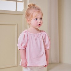 mollimelli 幼童透氣可愛蝴蝶結泡泡袖T恤