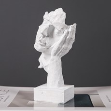 Theflow commerce 藝術寫實變形臉家居裝飾擺件 混亂, 白色