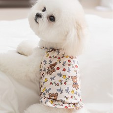 Artipet 寵物花朵小熊圖案南瓜牽引洋裝, 1個, 混合色