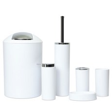 浴室清潔分裝瓶用品6件組, 1套, 白色