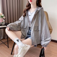 아이엠몽 여성용 미르카 여리 오버핏 후드 바람막이 점퍼