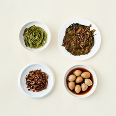 압구정 예향 집밥 밑반찬 깻잎찜 50g + 메추리알장조림 80g + 고추장멸치볶음 40g + 미역줄기볶음 40g 세트 A, 1세트