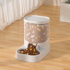 파스텔펫 반려동물 모던심플 반자동 급식기, 그레이, 1개