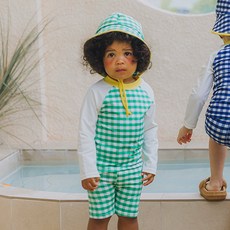 Ddolmuruk 兒童格紋水母衣上下套裝