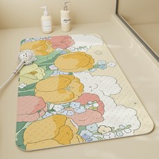 Daysoy 簡約設計吸附式浴室浴缸墊 70 x 40 cm, 1個, 27 蓬鬆花朵