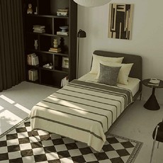 韓國 amante 超柔毛絨條紋毛圈毯 + 收納袋套組