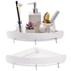 Saenghwalgongsik 黏貼式轉角浴室置物架, 2個, 單一顏色