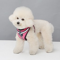 RealPet 화이트 LED 강아지 외출 하네스, PINK, 1개
