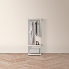 홈던트하우스 선반 1행거 방문설치, 화이트, 3단