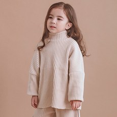 GOING KIDS 孩童素色羅紋高領長袖T恤