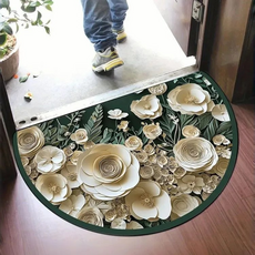 미소로운 현관 발매트 반원형, 백장미, 1개