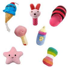 MR.CHUCHU 小狗依戀玩偶 Squeaky 寵物玩具7件組, 1組, 多色