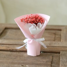 센트바스켓 납골당 미니 프리저브드 꽃다발, 안개꽃 핑크