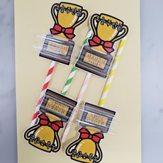 ssunytopper 獎盃零用錢插牌 生日零用錢活動裝飾牌 今日主角 4件組, 1套