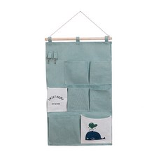 壁掛式布旗收納 7口袋 YT_RA678, 綠色