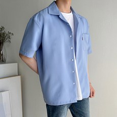 MEOSIDDA 男款口袋標籤短袖襯衫