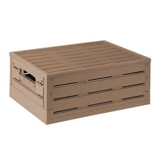 21C Trend 木紋色可折疊多用途收納箱 一般型 + 蓋子 47 x 34 x 17 cm, 棕色, 1個