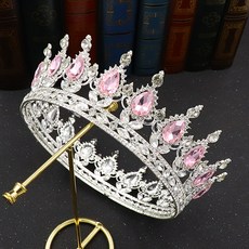 LUNA GLAM 自助婚紗 高級水滴皇冠 LUD19, 銀粉色(LUD193), 1個