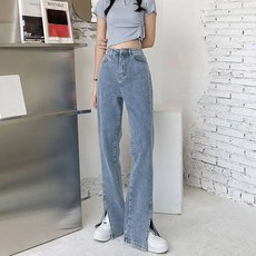 마켓에이 여성용 절개 하이웨이스트 청바지