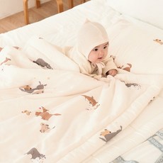 도노도노 유아용 사계절 모달 인견 양면 낮잠이불, 퍼피 독