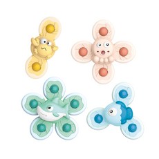 Let&#39;s Toy Suction 旋轉撥浪鼓 Sea Friends 4 件套, 混色