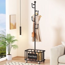 Icoji鐵製支架系統移動式衣架, 黑色