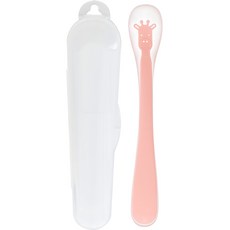 Firgi 動物矽膠副食品湯匙, 1個, 長頸鹿粉紅色