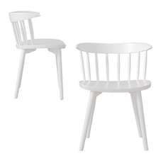 베스트리빙 아롬 원목좌판 등받이 인테리어 의자, 화이트, 2개