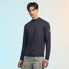 ISENBERG 男款涼感透氣小高領網眼抗UV涼爽長袖T恤