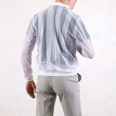 남성용 매쉬 스트라이프 초경량 골프 바람막이 점퍼 ZX129