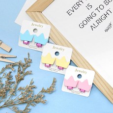 女孩童皇冠夾式耳環3件組