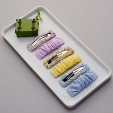 HANNAL RIBON 方形抓皺髮夾 6入