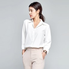 女款防皺素色長袖襯衫 D08I7_wl3064