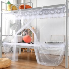 Sonio 單人床蕾絲方形蚊帳, 01 白色