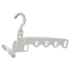 葉子小舖 摺疊可調門後5孔掛衣架, 白色