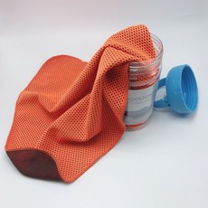 소니오 쿨 스포츠 타월 30 x 90 cm + 보틀 세트, 오렌지, 1세트