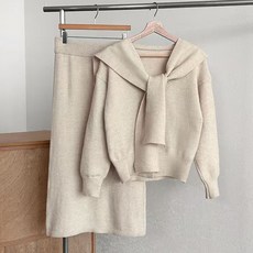 Paperments Sweet Sweat 開襟衫 + 披肩 + 長裙套裝 11479