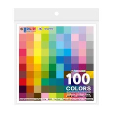 Jong I Nara 單面色紙 100色 100張 附收納盒, 100種, 100個