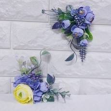 黃色毛茛L形局部花環2件組, 混合色