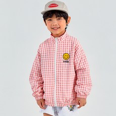 BAOBAB NAMU 童款笑臉圖案格紋泡泡紗防風外套