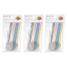 彩色叉子, 10片, 3套