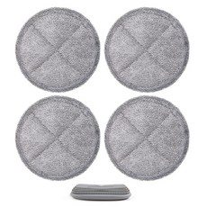 厚實超細纖維拖把清潔器矽膠墊 圓形 灰色 大 4入+矽膠肥皂架, 1套