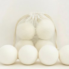 NAMU 건조기 양모 울 드라이어 볼 4p + 파우치 세트, 화이트(볼), 1세트