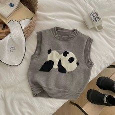 Arbe 兒童款 抱抱熊貓 針織背心