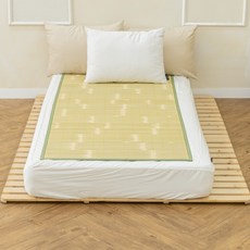 STYLE RUG 涼爽1人用床墊 夏季用竹蓆, 綠色
